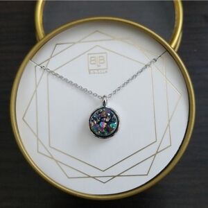 New BB Lila Rainbow Druzy Necklace